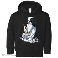 Funny Kawaii Dog Eats Ramen Noodles Japanese Chin Toddler Hoodie thumb 0
