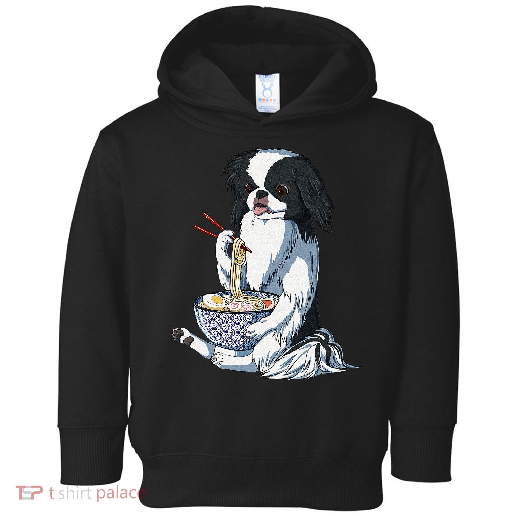Funny Kawaii Dog Eats Ramen Noodles Japanese Chin Toddler Hoodie
