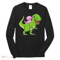 Funny Kawaii  Dino Dinosaur Axolotl Lover Long Sleeve Shirt thumb 0