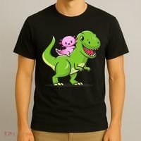 Funny Kawaii  Dino Dinosaur Axolotl Lover T-Shirt thumb 3