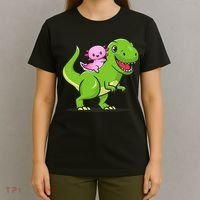 Funny Kawaii  Dino Dinosaur Axolotl Lover T-Shirt thumb 4
