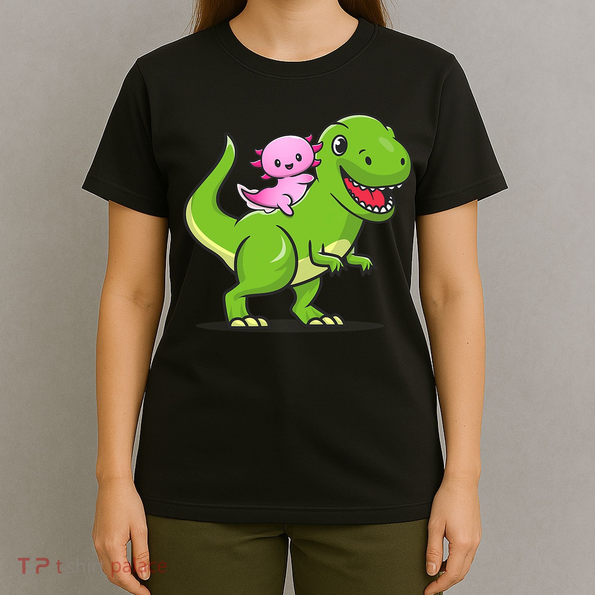 Funny Kawaii  Dino Dinosaur Axolotl Lover T-Shirt