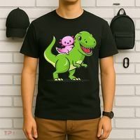 Funny Kawaii  Dino Dinosaur Axolotl Lover T-Shirt thumb 6