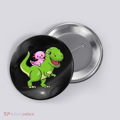 Funny Kawaii  Dino Dinosaur Axolotl Lover Button