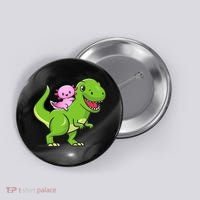Funny Kawaii  Dino Dinosaur Axolotl Lover Button thumb 0