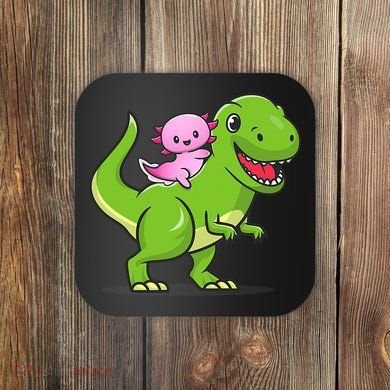 Funny Kawaii  Dino Dinosaur Axolotl Lover Coaster