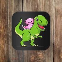 Funny Kawaii  Dino Dinosaur Axolotl Lover Coaster thumb 0