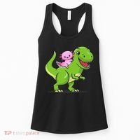Funny Kawaii  Dino Dinosaur Axolotl Lover Women's Tank Top thumb 0