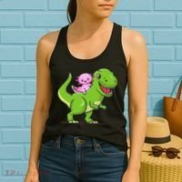 Funny Kawaii  Dino Dinosaur Axolotl Lover Women's Tank Top thumb 2