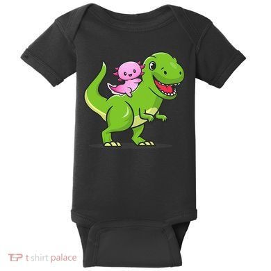 Funny Kawaii  Dino Dinosaur Axolotl Lover Baby Bodysuit