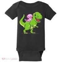 Funny Kawaii  Dino Dinosaur Axolotl Lover Baby Bodysuit thumb 0