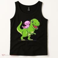 Funny Kawaii  Dino Dinosaur Axolotl Lover Tank Top thumb 2