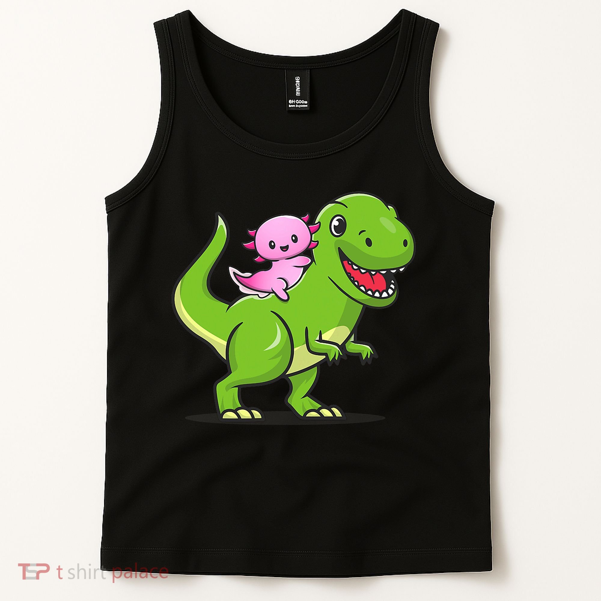 Funny Kawaii  Dino Dinosaur Axolotl Lover Tank Top