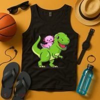 Funny Kawaii  Dino Dinosaur Axolotl Lover Tank Top thumb 4