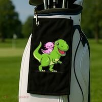 Funny Kawaii  Dino Dinosaur Axolotl Lover Golf Towel thumb 2