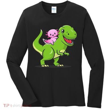 Funny Kawaii  Dino Dinosaur Axolotl Lover Women's Long Sleeve Shirt