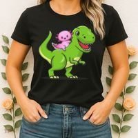 Funny Kawaii  Dino Dinosaur Axolotl Lover Women's T-Shirt thumb 2