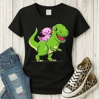 Funny Kawaii  Dino Dinosaur Axolotl Lover Women's T-Shirt thumb 3