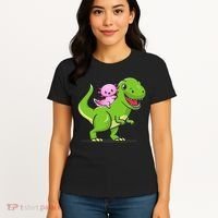 Funny Kawaii  Dino Dinosaur Axolotl Lover Women's T-Shirt thumb 4