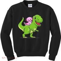 Funny Kawaii  Dino Dinosaur Axolotl Lover Kids Sweatshirt thumb 0