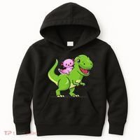 Funny Kawaii  Dino Dinosaur Axolotl Lover Kids Hoodie thumb 0