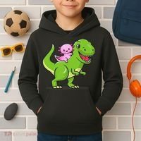 Funny Kawaii  Dino Dinosaur Axolotl Lover Kids Hoodie thumb 2