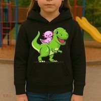 Funny Kawaii  Dino Dinosaur Axolotl Lover Kids Hoodie thumb 3