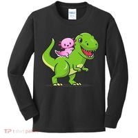 Funny Kawaii  Dino Dinosaur Axolotl Lover Kids Long Sleeve Shirt thumb 0