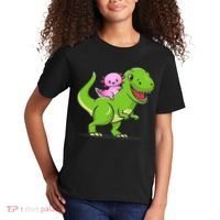 Funny Kawaii  Dino Dinosaur Axolotl Lover Kids T-Shirt thumb 2