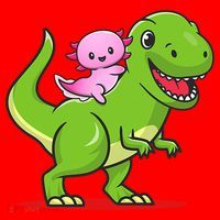 Funny Kawaii  Dino Dinosaur Axolotl Lover Santa Hat thumb 1