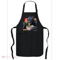 Funny Kaiju Eating Ramen Japanese Monster Lover Birthday Apron thumb 0