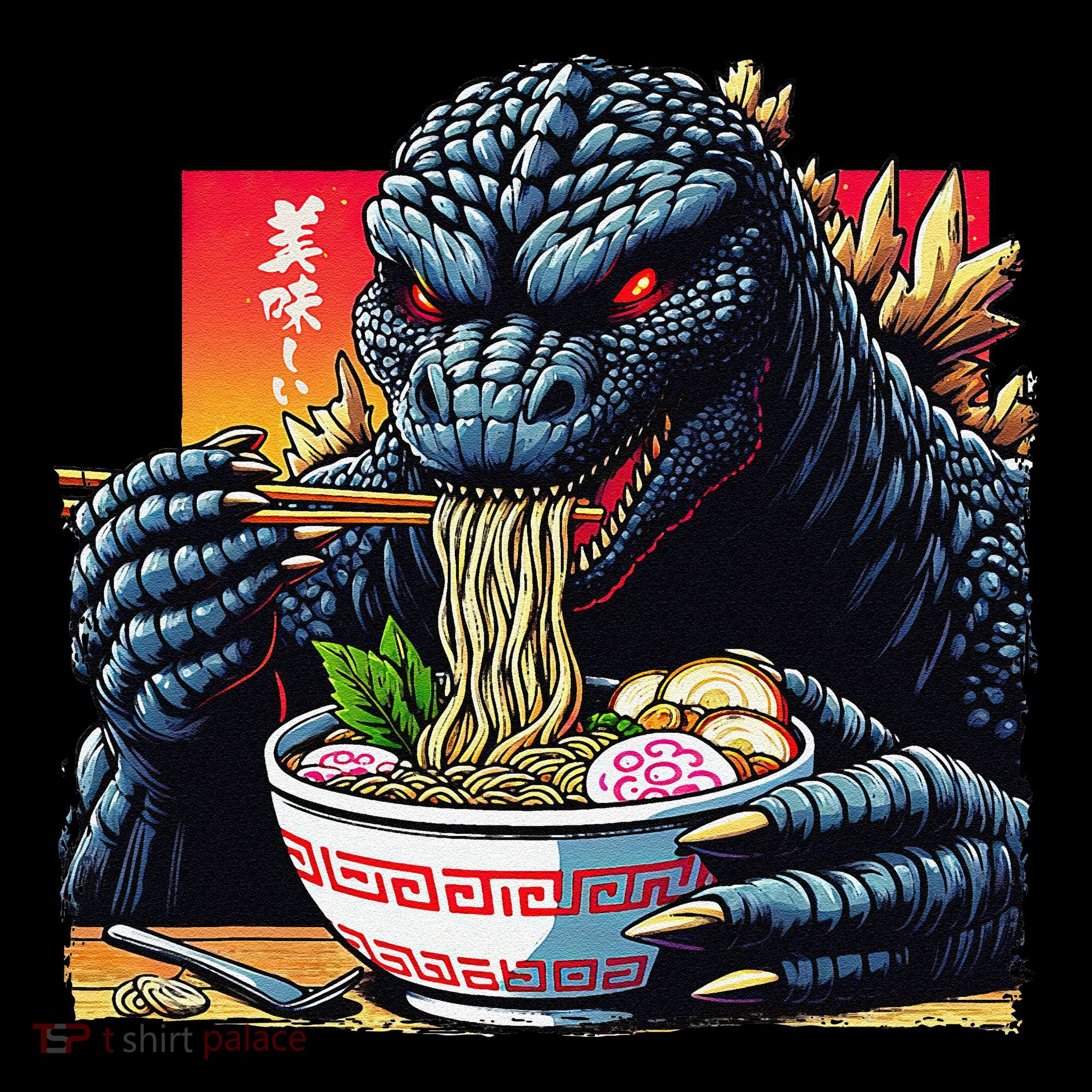 Funny Kaiju Eating Ramen Japanese Monster Lover Birthday Coffee Mug