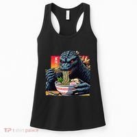 Funny Kaiju Eating Ramen Japanese Monster Lover Birthday Women's Tank Top thumb 0