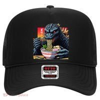 Funny Kaiju Eating Ramen Japanese Monster Lover Birthday Hat thumb 0