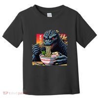 Funny Kaiju Eating Ramen Japanese Monster Lover Birthday Toddler T-Shirt thumb 0