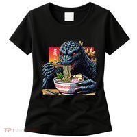 Funny Kaiju Eating Ramen Japanese Monster Lover Birthday Women's T-Shirt thumb 0