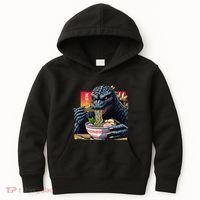 Funny Kaiju Eating Ramen Japanese Monster Lover Birthday Kids Hoodie thumb 0
