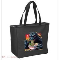 Funny Kaiju Eating Ramen Japanese Monster Lover Birthday Tote Bag thumb 2