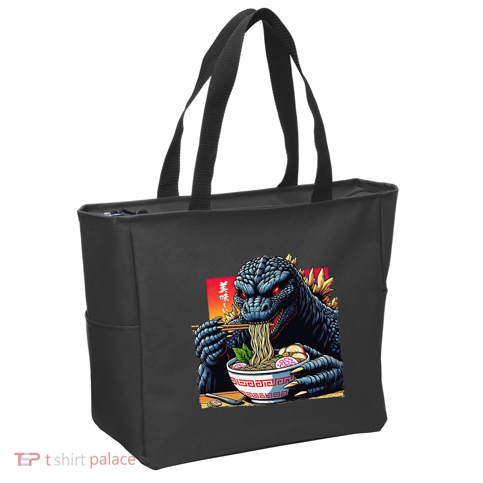 Funny Kaiju Eating Ramen Japanese Monster Lover Birthday Tote Bag