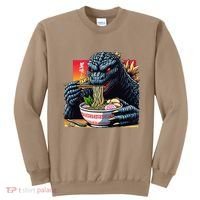 Funny Kaiju Eating Ramen Japanese Monster Lover Birthday Sweatshirt thumb 0