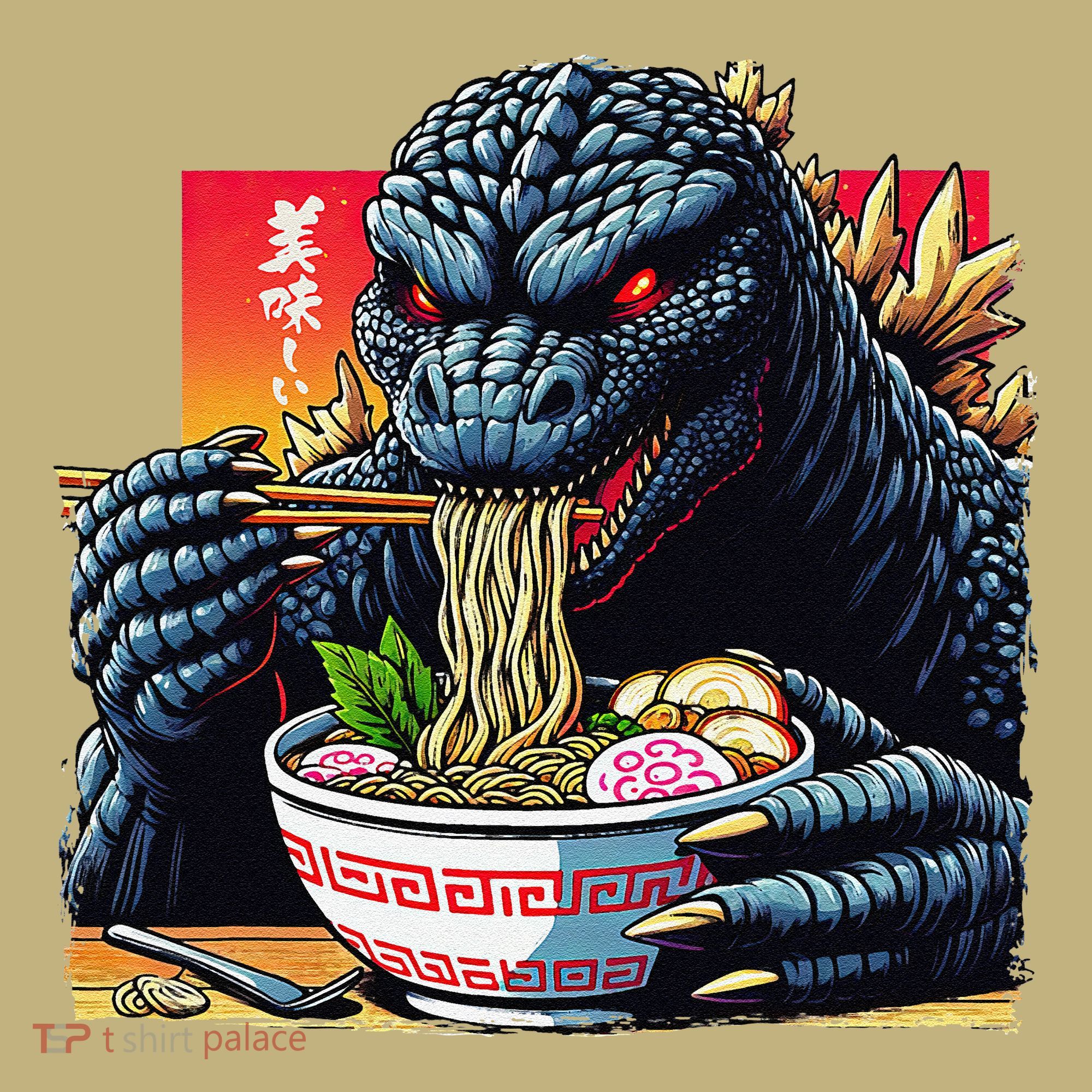 Funny Kaiju Eating Ramen Japanese Monster Lover Birthday Sweatshirt