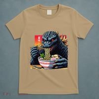 Funny Kaiju Eating Ramen Japanese Monster Lover Birthday T-Shirt thumb 5