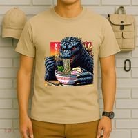 Funny Kaiju Eating Ramen Japanese Monster Lover Birthday T-Shirt thumb 6
