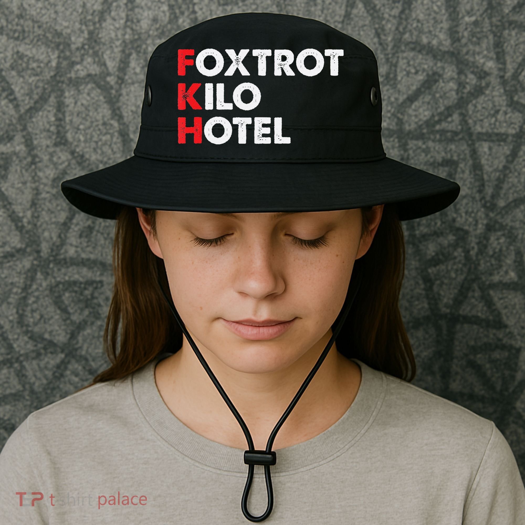 Foxtrot Kilo Hotel Fkh Funny Kamala Bucket Hat