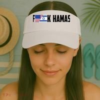 F K Hamas Pray For Israel Strong Usa And Israel Flag Visor thumb 2