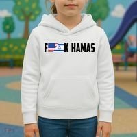 F K Hamas Pray For Israel Strong Usa And Israel Flag Kids Hoodie thumb 3