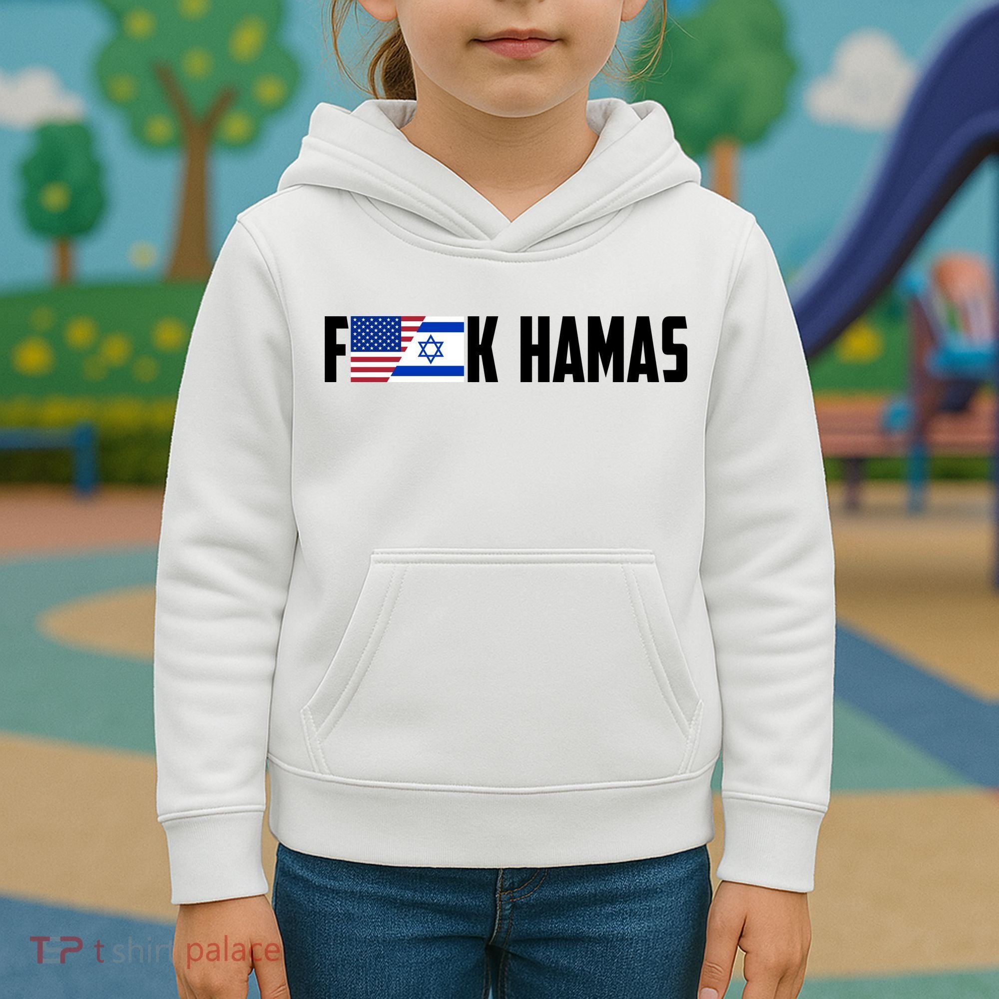 F K Hamas Pray For Israel Strong Usa And Israel Flag Kids Hoodie