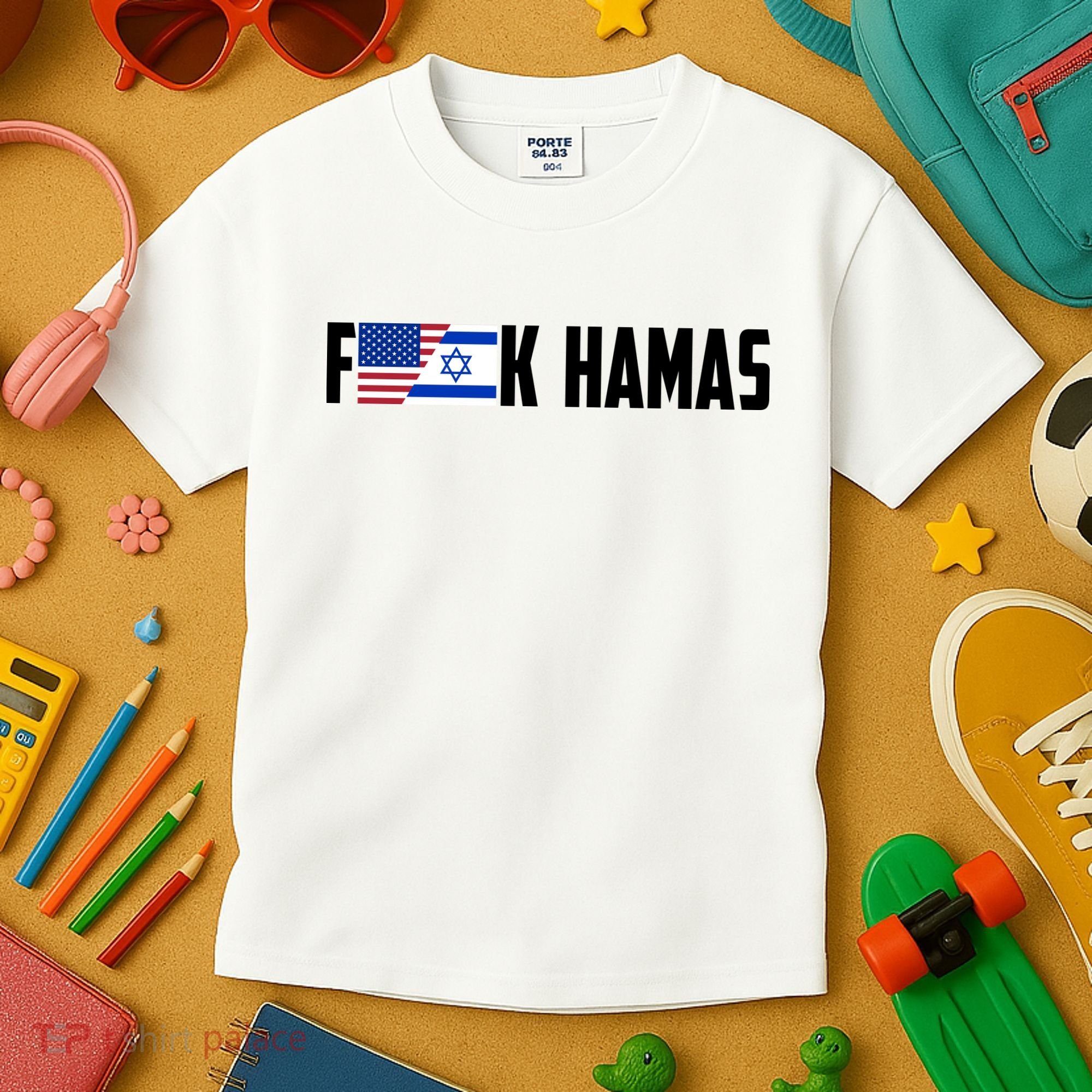 F K Hamas Pray For Israel Strong Usa And Israel Flag Kids T-Shirt