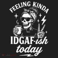Feeling Kinda IDGAF-ish Today Skeleton Lady Coffee Lover Hat thumb 2
