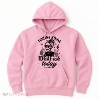 Feeling Kinda IDGAF-ish Today Skeleton Lady Coffee Lover Hoodie thumb 0